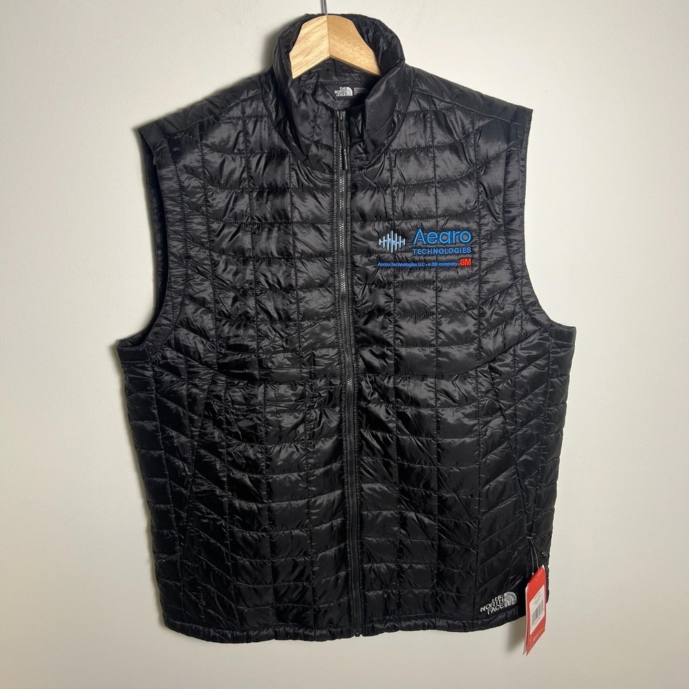 The North Face Vest Mens Large Black Quilted Insulated Puffer Aearo 3M Logo
